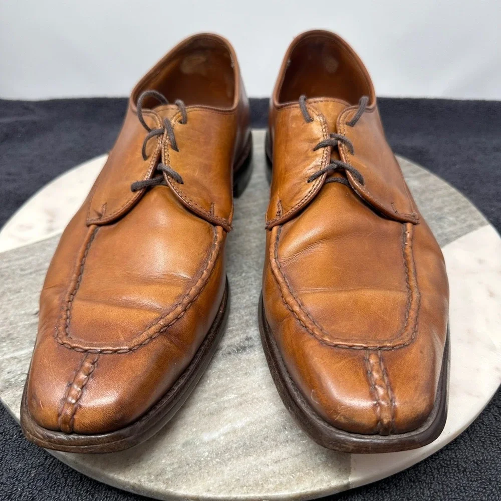 Allen Edmonds Parkway Men's Leather Oxford‎ Dress Shoes Size 12 D Brown Cap Toe